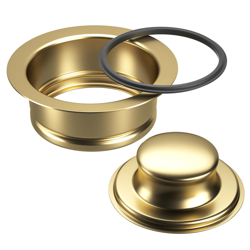 Kitchen Sink Garbage Disposal Flange and Sink Stopper,fit Stainless Steel 3-1/2 inch Standard Sink Drain Opening Kitchen Sink Replacement Accessories (Gold Bright) Gold Bright