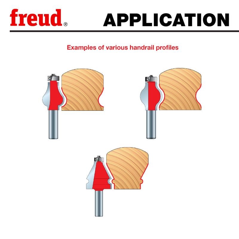 Freud 99-442: 1-3/16" (dia.) Handrail Bit with 1/2" shank, 1" large radius