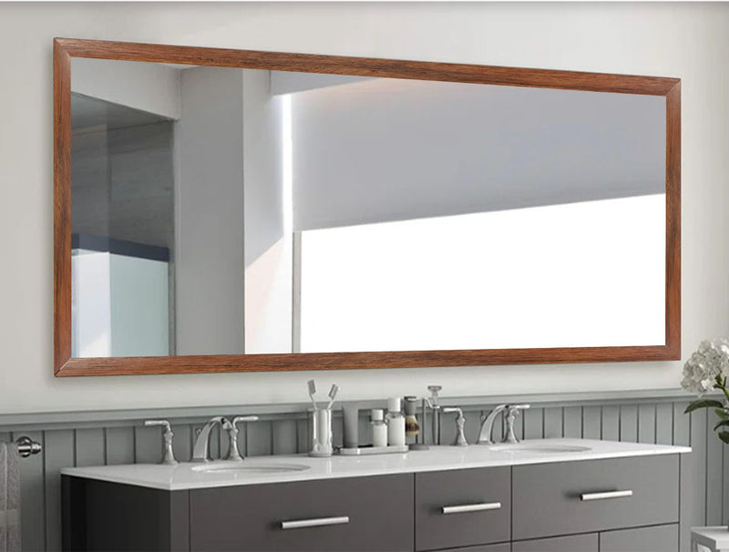 32.8Ft Black Border Peel &Stick Wood Grain Wallpaper Border Removable Waterproof Bathroom Mirror Frame Sticker (Red) Red