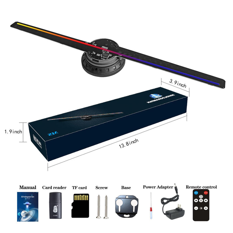 3D HologramFan,12.6-Inch Missyou 3D Holographic Projector Holographic Christmas Tree Advertising Display with Remote and Bluetooth ,700 Video Library for Business Store Signs,Bar,Casino,Party 12.6-inch(APP+WIFI+Remote+Bluetooth)