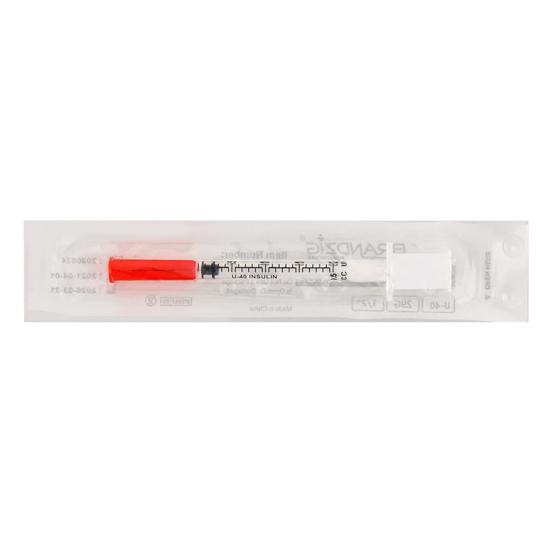 Brandzig U-40 Pet Insulin Syringes 29G 1/2cc, 1/2" 30-Pack