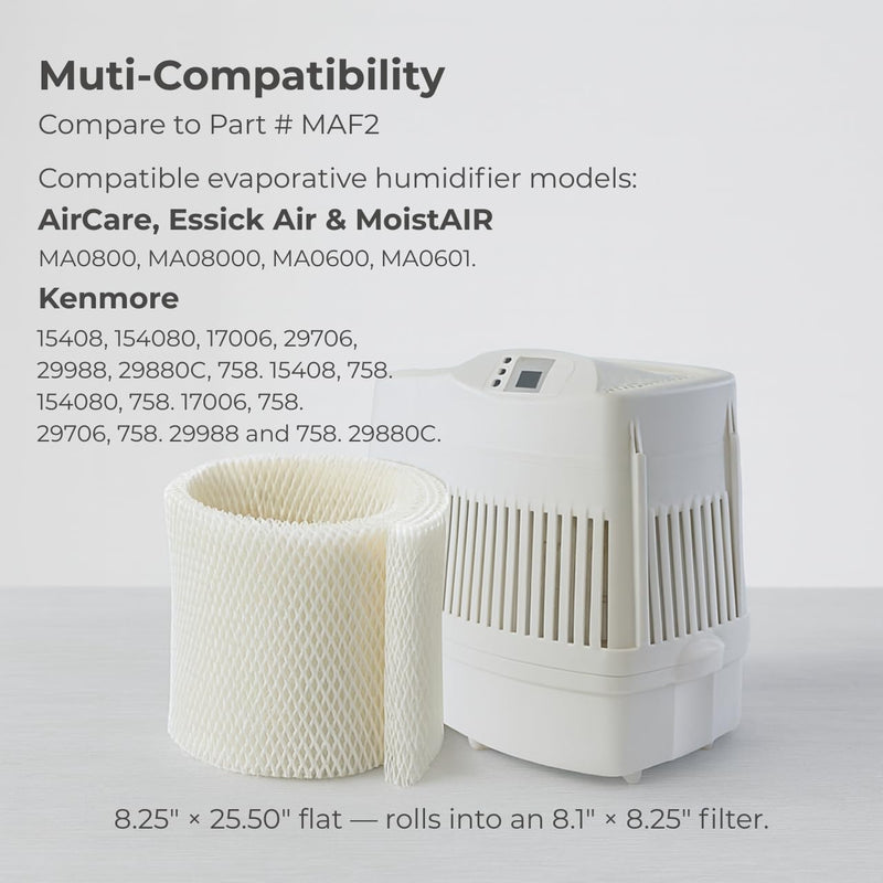 Nispira MAF2 Humidifier Super Wick Wicking Filter Replacement Compatible with Essick AIRCARE MAF2 Moist Air Sears Kenmore 4 PK