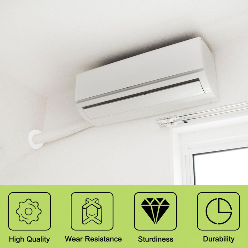 Air Conditioning Line Set Protector Including 2Pcs Mini Split Cover, 1Pcs 8.5in Length AC Sleeve for Through The Wall, and 1 Roll Wrap Tape (White) White-1 set