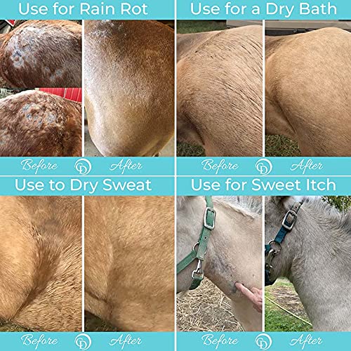 Coat Defense Daily Preventative Powder for Horses - Safe & Effective Equine Sweet Itch, Skin Funk, Scratches, & Rain Rot Treatment - Dry Shampoo for Horses, 8 oz Formula with All Natural Ingredients - PawsPlanet Australia