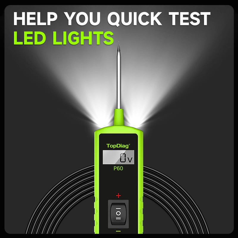 12 Volt Test Light Automotive, Circuit Tester, Power Circuit Probe Tester, 6V - 24V Car Fuse Tester, Voltage Tester 0.3v-70v, AC DC Outlet Tester, Automotive Short Circuit Finder, P60