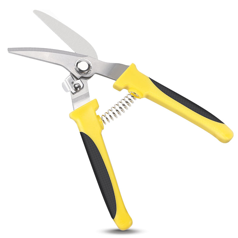 Tin Snips for Cutting Metal Sheet, Upgrade Heavy Duty Aviation Tin Snips with Sharp Stainless Steel Blade, Professional 8IN Straight Cut Metal Snips for Sheet Metal, Aluminum, Cardboard, Cable