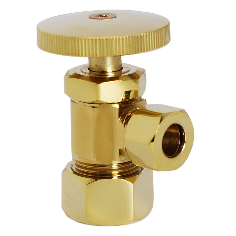 Westbrass Corrugated Supply Kit with Round Handle, 5/8" OD x 3/8" OD x 12", Polished Brass, D105K12-01