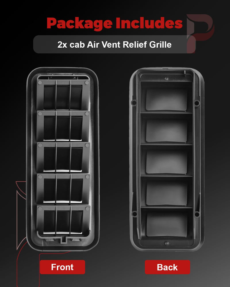 2PCS Back Panel Air Vent Relief Grille, Cabin Pressure Air Vent Relief Valve Panel Grille Compatible with Silverado 1500 2500 3500 Sierra 1500 2500 3500 Colorado Canyon Replace 13596856