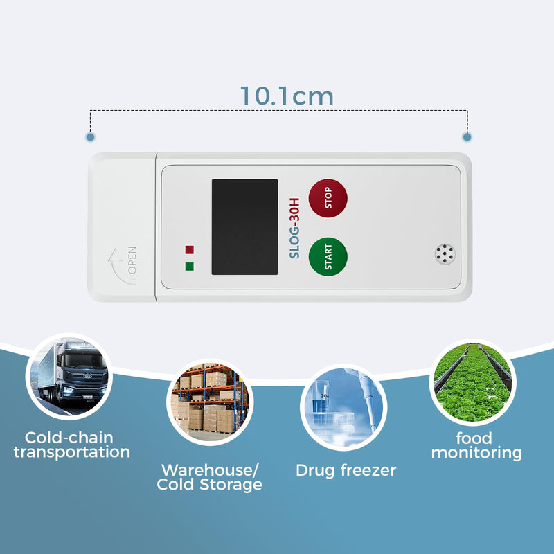 USB Temperature Data Logger,Temperature Recorder with 65000 Points,Auto PDF Report,180days Cold Chain Refrigerator Thermometer