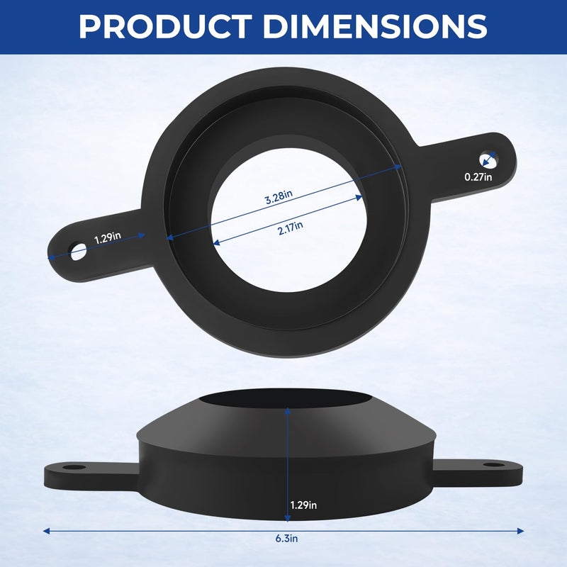 Toilet Tank to Bowl Gasket Toilet Seat Seal Compatible With Briggs 2" Flushometers Replace#: B351461 351461，2 hole gasket