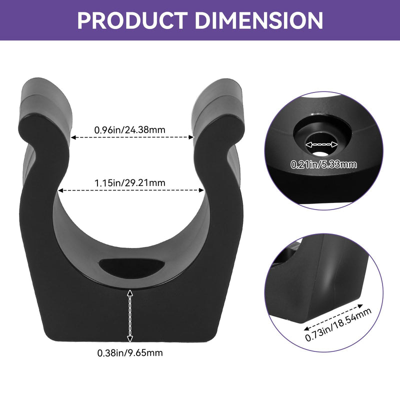 Boat Ladder Pole Clips, 1 1/4" Black Boat Ladder Clamp Holder Bracket | Nylon Marine Ladder Pole Storage Clips | Versatile Hook Holder Clips Mounting Hardware Fit Boats, Yachts, Rvs, Marine Use, 4pcs