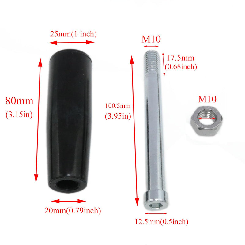 yukata Revolving Handle Lathe Hand Handle Boat Winch Handle Trailer Jack Handle Crank Handle M10 Threaded Handle Grips with Nut 2PCS