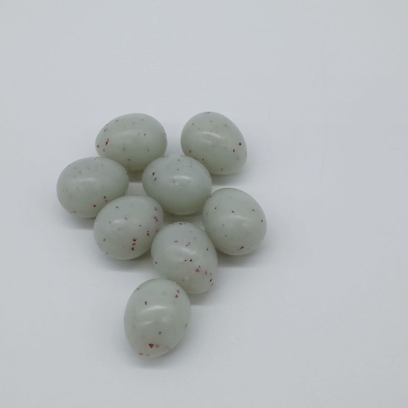 FOIBURELY Canary Fake Eggs Stop Laying, 8 Solid Plastic Fake Eggs. 15mm x 19mm Speckled Blue-Green Plastic, Not Painted - PawsPlanet Australia