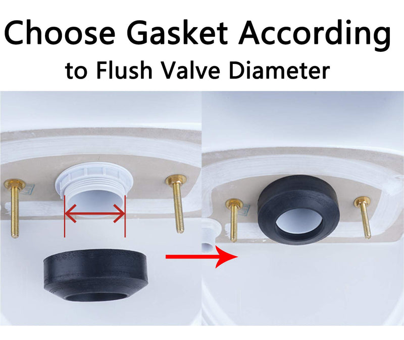 Hibbent Universal Toilet Tank To Bowl Gaskets with 3 Sets Brass Hardware Kits Fits Most 2-Inch 2.5-Inch flush valve opening 2-Piece Toilet Tanks