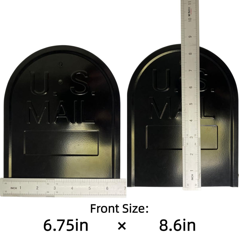 Mailbox Door Replacement Kit, 6-1/4" Screw-in Steel, Black | For brick, stone & masonry mailboxes; includes 3 reflective number sets; measure opening before buying