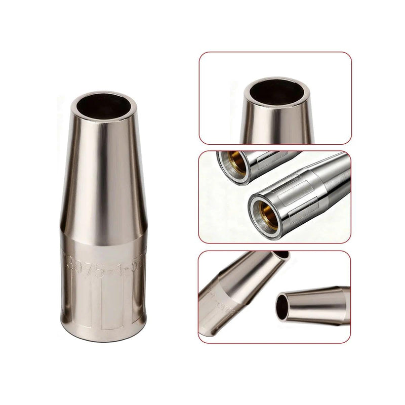 Gas Nozzle KP3075-1-50F 1/2" ID Flush Compatible with Lincoln Electric Magnum PRO 100L PRO 175L, & Spool Gun 100SG Parts 5pk KP3075-1-50F 5PK