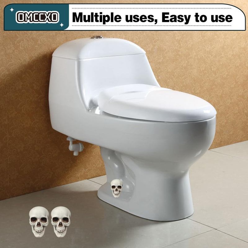 2Pack Skull Toilet Bolt Caps,Toilet Bolt Covers Decorative,Fun Skull Toilet Bolt Covers，Universal Toilet Bolt Caps Toilet Caps for Bottom of Toilet (Plastic Skull) Plastic Skull