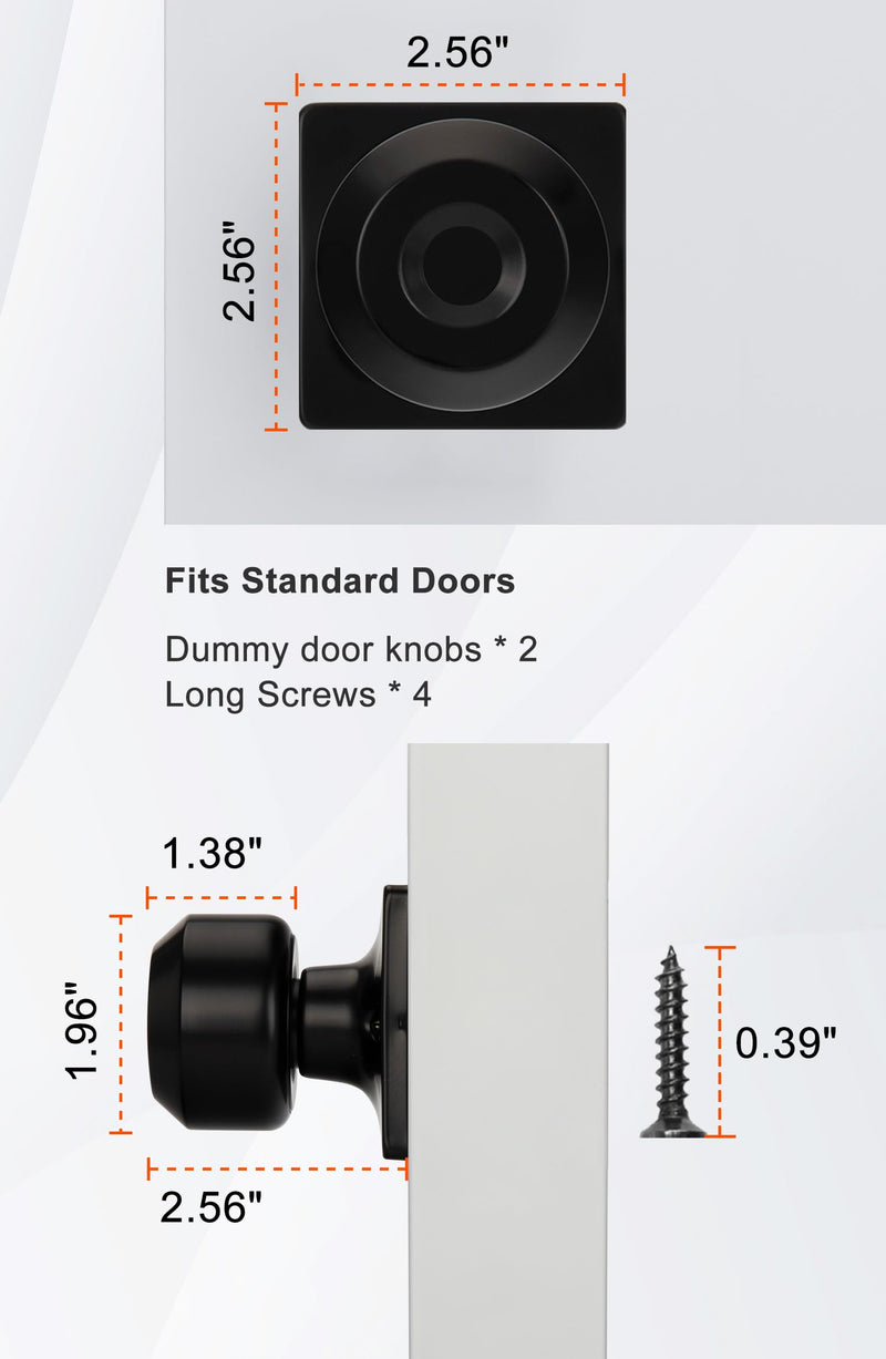 Haidms 6 Pieces Black Closet Door Knobs Dummy Door Knob, Individual Dummy Door Knob Single Side, Matte Black Interior Door Knobs
