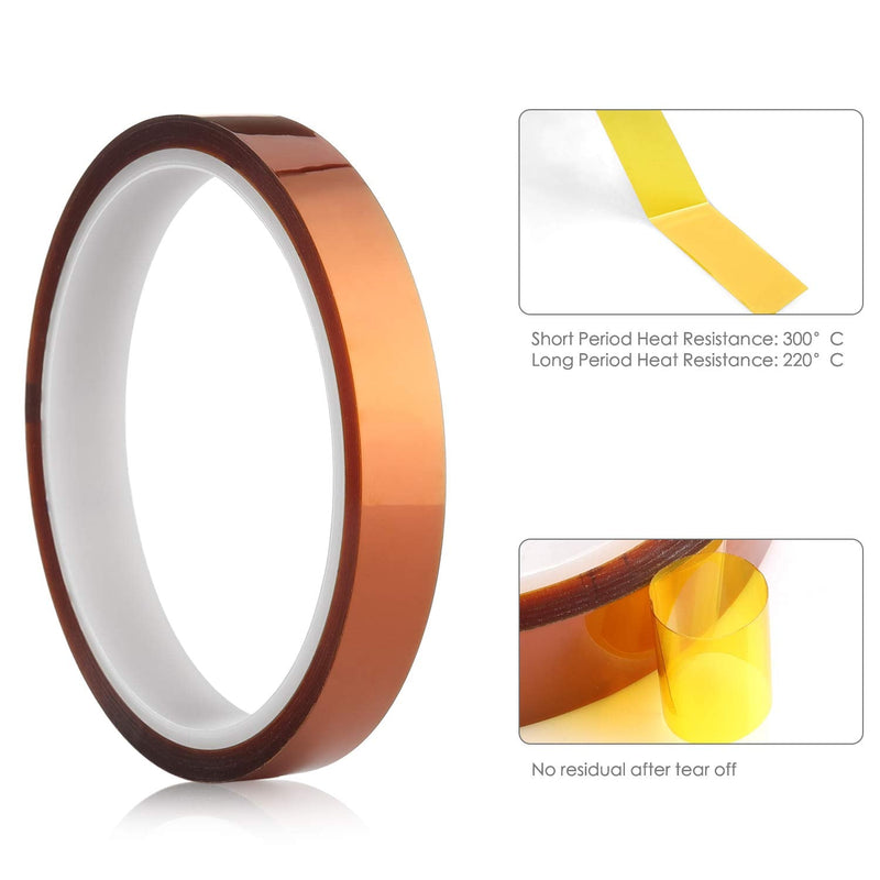 Gdrtwwh High Temp Tape,Polyimide High Resistant Tape Kapton Tape High Temperature Tape with Silicone Adhesive for Masking,Soldering,Electrical, etc(1 Roll x 2 inches) 1 Roll X 2 inches