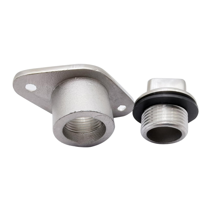 Marine Grade Stainless Steel 316 Boat FIT 1-1/4IN Hole Garboard Drain Plug W/Screws and O Ring 2PC