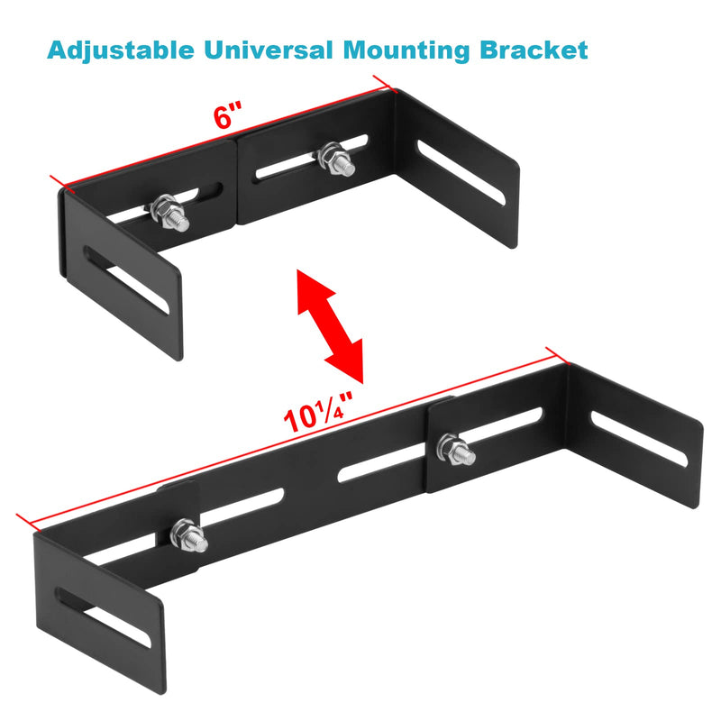 4 Sets(12 Pieces) Adjustable Universal Mounting Bracket for CB/Ham Radio Transceiver & Scanners, Adjust from 6" to 10" in Width