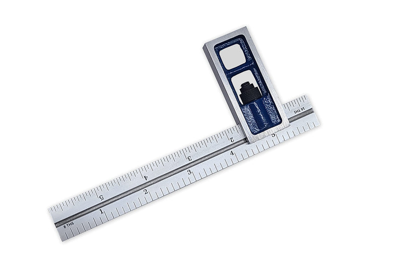 Benchmark Tools 388169 6 inch Precision Double Square 4R Graduations Accurate to +/- 0.002 inch Over Length of Blade Hardened Stainless Steel Blade (6" Double Square) 6" Double Square