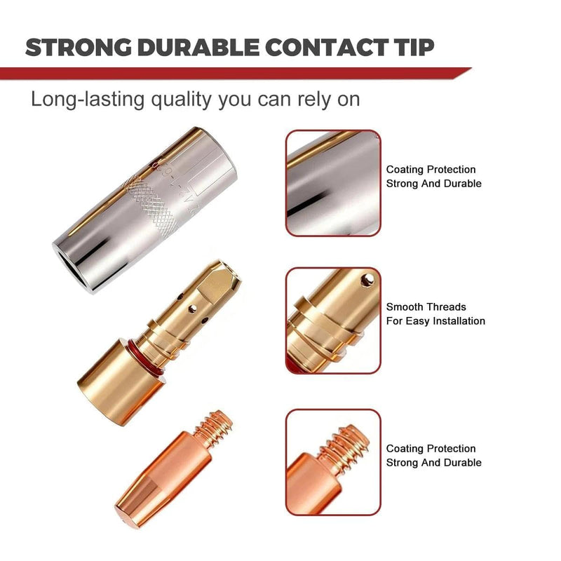 12-PK MIG Welding Gun Kit with .045" Tips - Nozzles - Diffusers Compatible with Lincoln Magnum PRO 250L/300L (KP2744-045, KP2742-1- 62R, KP2746-1) (62R)12PK.045" Kit