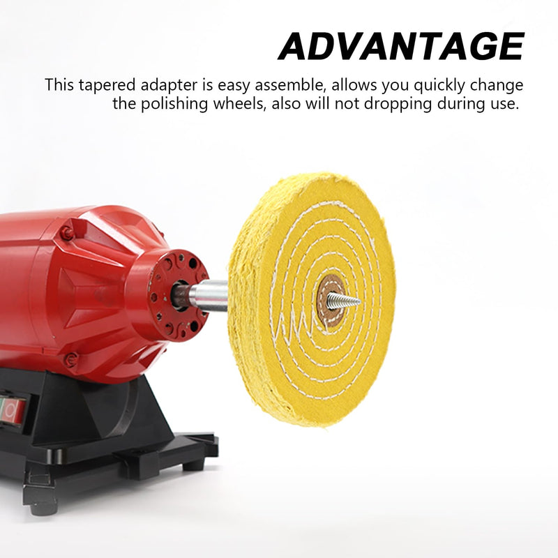 1/2" Spindle Tapered Threaded Adapter Left & Right Pair Suitable for 3/16"-10/16" Arbor Hole Cloth Polishing Wheel 2 PCS 1/2"