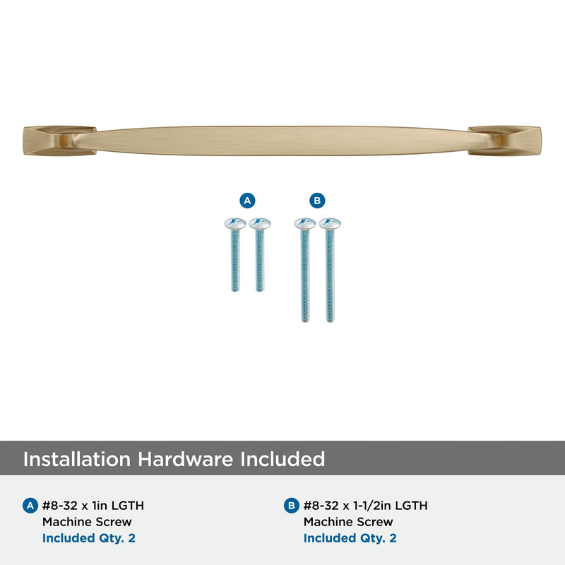 Amerock 10-1/16" Highland Ridge Golden Champagne Drawer Pull | 10-1/16 inch (256mm) Center-to-Center Mounting Distance and 12-5/8 inches Overall Length, Durable Zinc Cabinet Hardware 10-1/16 Inch (256 mm) Center-to-Center