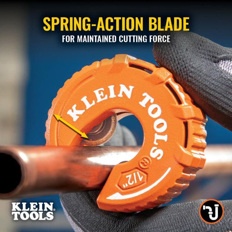 Klein Tools 50048 C-Style Copper Tubing Pipe Cutter Tool Set with 1/2, 3/4, and 1-Inch Cutters, MODbox Case, Ultra-Compact for Tight Spaces, 3-Piece