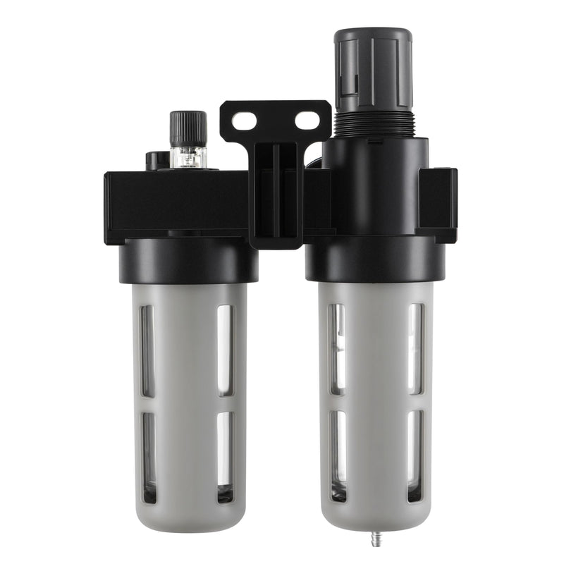 Compressed Air Filter Regulator Lubricator Combo Airtac BFC3000-C 3/8''NPT 0-140 PSI with Pressure Gauge Semi-Auto Drain 3 in 1 Two FR.L Unit BFC3000C 3/8'' NPT