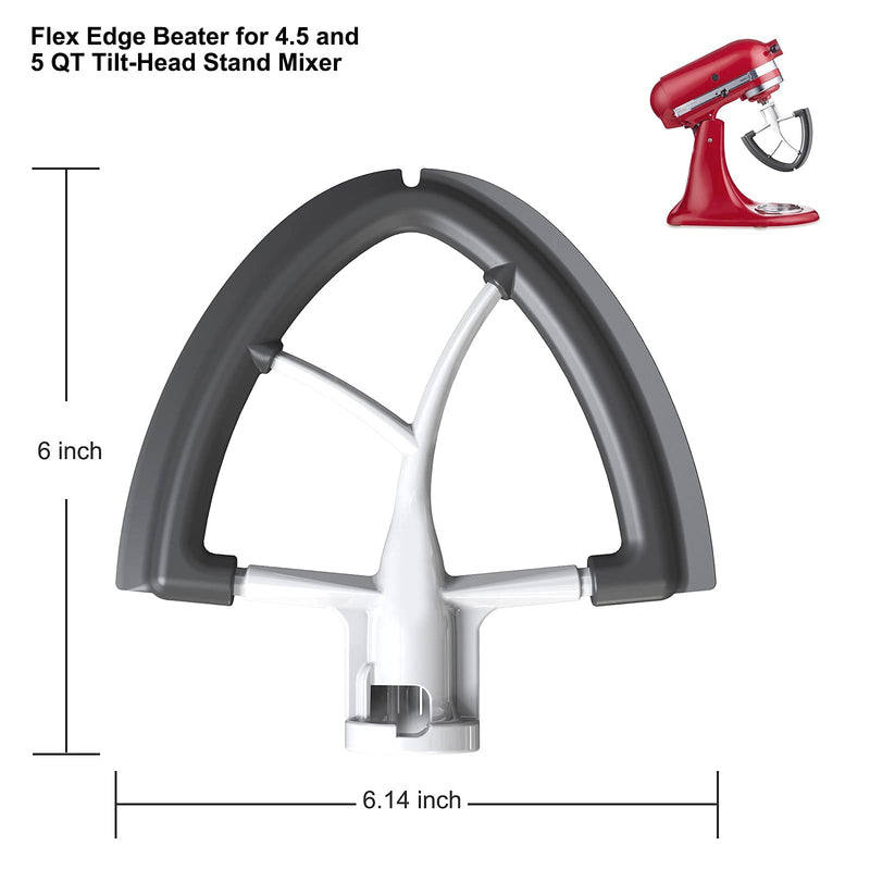 Flex Edge Beater for Kitchenaid, 4.5-5 Quart for Kitchenaid Mixer Attachments, Fits Tilt-Head for Kitchenaid Paddle with Scraper, For Kitchen Aid Accessories and Attachments by HOZODO