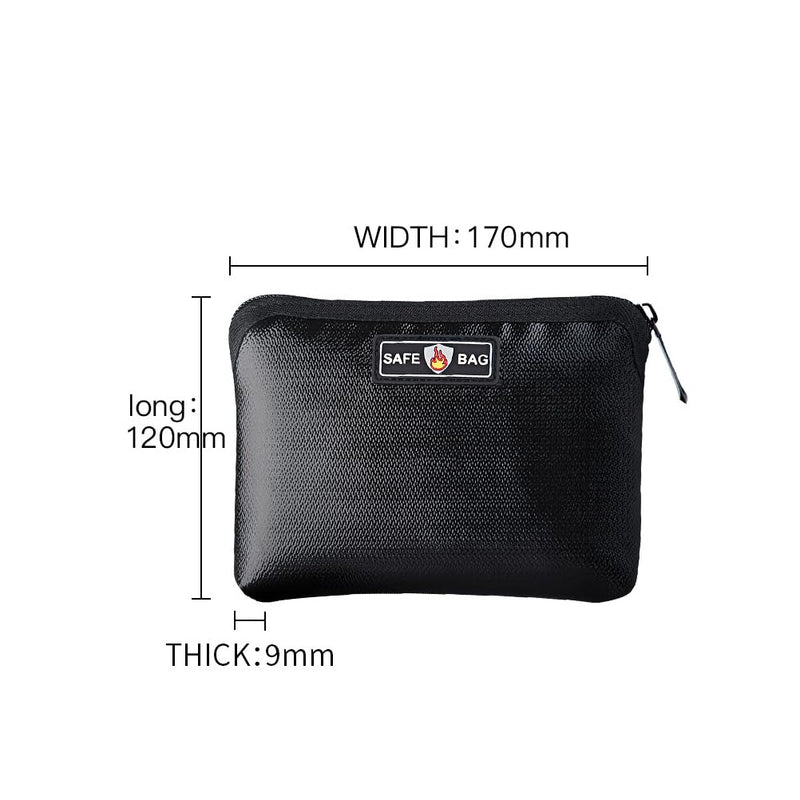 DOITOOL Fireproof Lithium Battery Bag with Zipper Fireproof Money Pouch for Cash Passport and Keys Safe Bag Set of 2 for Home and Travel