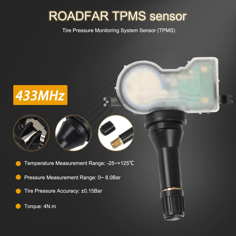 ROADFAR TPMS Sensor, 433MHz Tire Pressure Sensor Fits 2019-2021 for Infiniti QX50 2019-2021 for Nissan Altima 2018-2021 for Nissan Leaf 2017-2021 for Nissan Qashqai Replaces 407004CB0B 407004CB0A