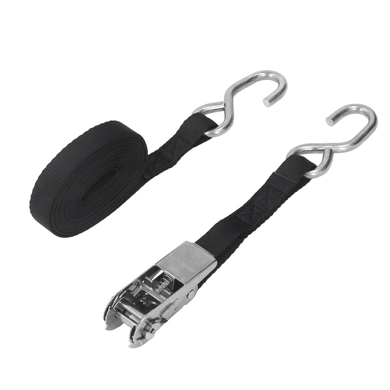 Ratcheting Securing Straps, Ratchet Straps Rust Proof 2PCS Powerful Tension Sturdy Construction High Toughness for Trailer (5m / 16.4ft) 5m / 16.4ft