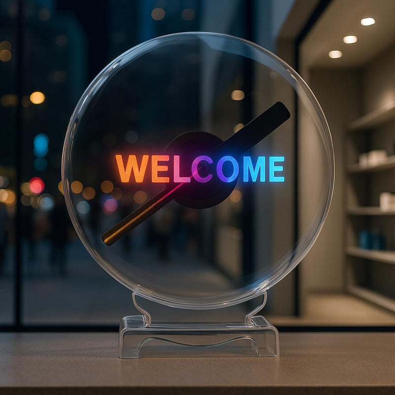 Missyou 3D HologramFan,7.9" 3D Hologramfan Projector Holographic Christmas Tree Advertising Display with Cover, Video Library and Remote and Speaker for Business Store Signs,Bar,Casino,Party 7.9 Inches (WiFi+Remote+Bluetooth+APP+Cover） transparent