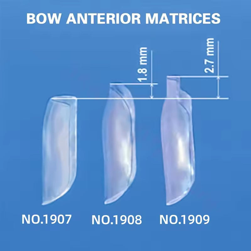 Dental Clear Matrix Anterior Matrice, BT Anterior Matrices Bioclear Style, Transparent Bow Anterior Matrices Sectional Contoured Matrix System (3, S/L/M) 3