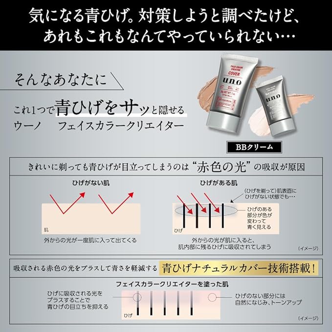 UNO Face Color Creator (Natural) Men's BB Cream SPF 30 PA+++ 1.1 oz (30 g) + Free Gift - NewNest Australia