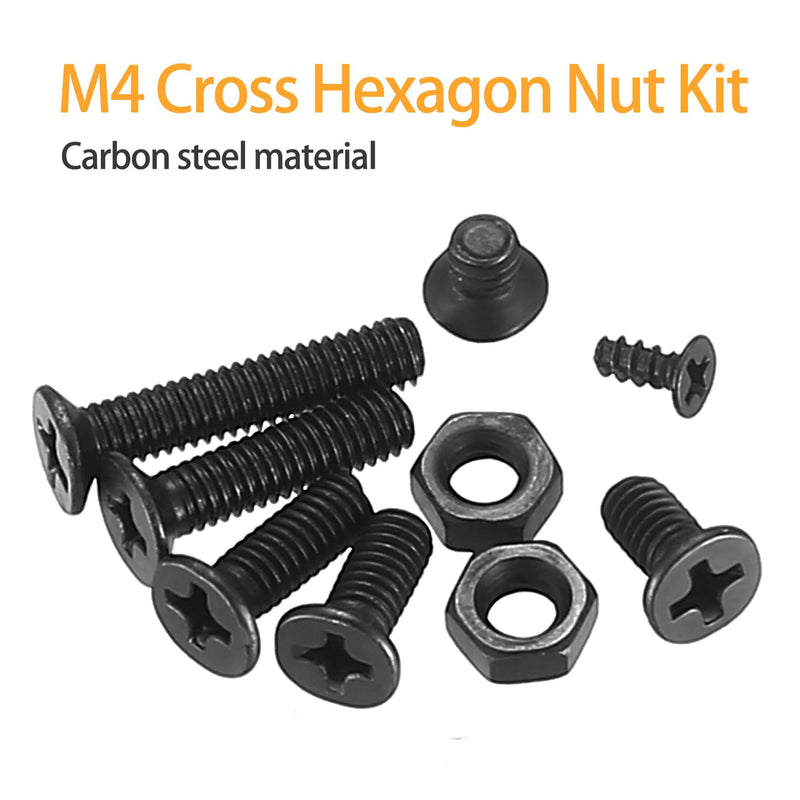 440 Pcs M4 Countersunk Head Phillips Screws and Hex Nuts Assortment Kit, Black Flat Head Screws Machine Screws Bolts and Nuts Set, M4 x 4mm/6mm/8mm/10mm/12mm/16mm/20mm M4-440