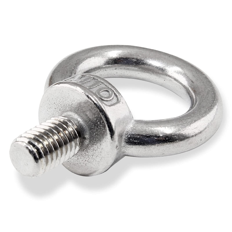 6Pcs M10 Lifting Eye Bolts, 304 Stainless Steel Male Thread Machinery Shoulder Ring Eye Bolt Heavy Duty M10 (6Pcs)