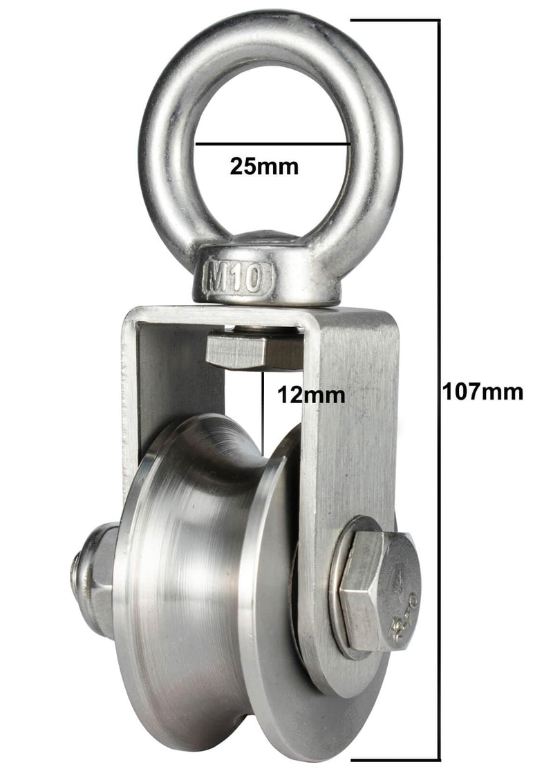 Cable Pulley Wheel, Swivel Single Pulley Block, Stainless Steel, Bearing Inside, Heavy Duty Good for Pulley System Gym Equipment, Loading 1100lb 48mm - NewNest Australia