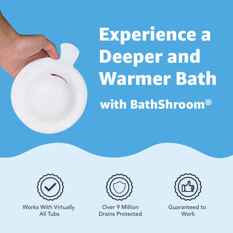 BathShroom Bathtub Overflow Drain Cover - Bath Tub Overflow Cover, Bathroom Spa Accessories, Adds Inches of Water for Deeper & Warmer Bath