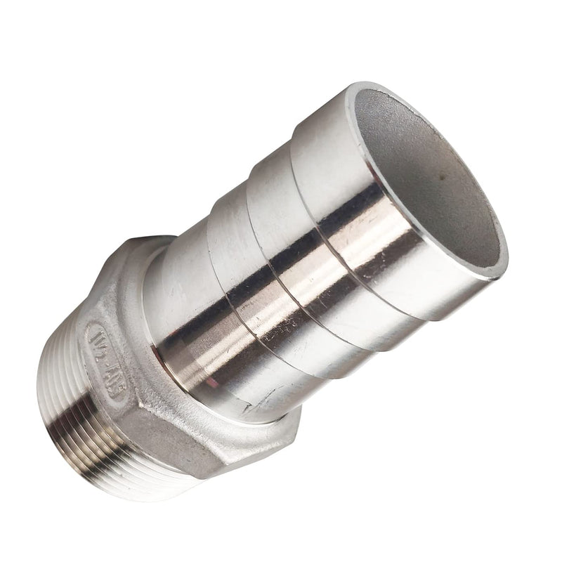 1-1/2"(40mm) Hose Barb to 1-1/2" NPT Male Threaded- Stainless Steel Hose Fitting Connector Adapter Pipe Fitting Pack of 2 1-1/2" Barb x 1-1/2" NPT Male