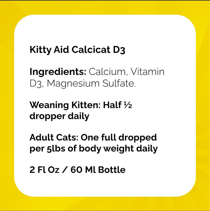 Calcicat D3 Dietary Supplement by Interfarma Corp | Healthy Bones in Cats, & Joint Support Supplement for Cats | with Calcio, Vitamin D3, & Magnesium sulfate | Orange Flavor, Pediatric Drop. Single