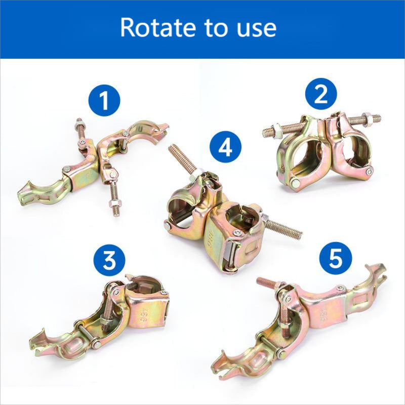 Scaffolding Clamps, British Type, For 1-3/4" to 1-9/10" OD Tube, Swivel at Any Angles,Galvanized, 4 Pack (XZKJ48C) XZKJ48C