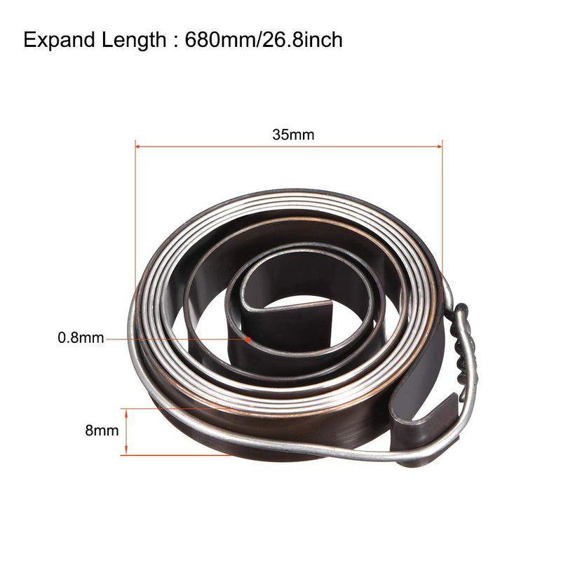 uxcell Drill Press Return Spring, Quill Spring Feed Return Coil Spring Assembly, 2.2Ft Long, 35 x 8 x 0.8mm 3PCS 3