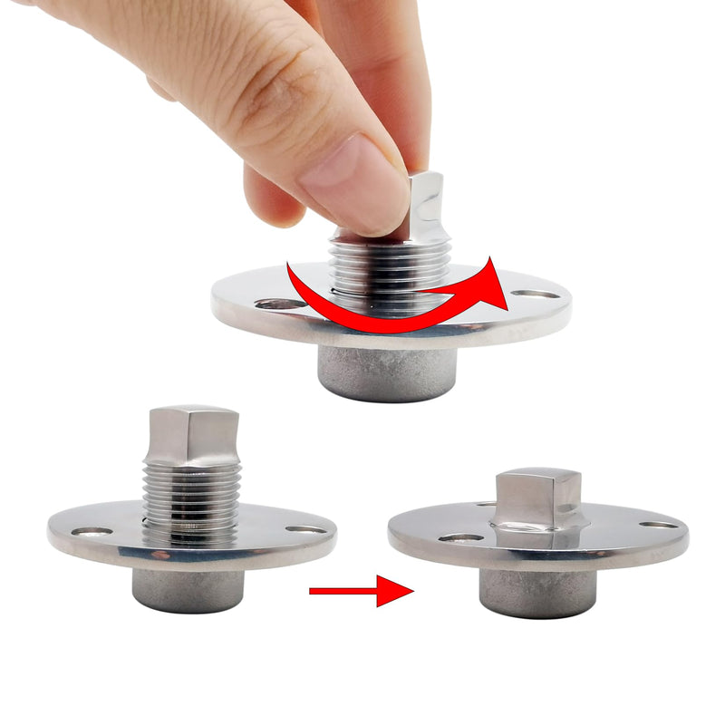 Marine Grade Stainless Steel 316 Boat Garboard Drain Plug Marine Stainless Steel W/Screws 2pc