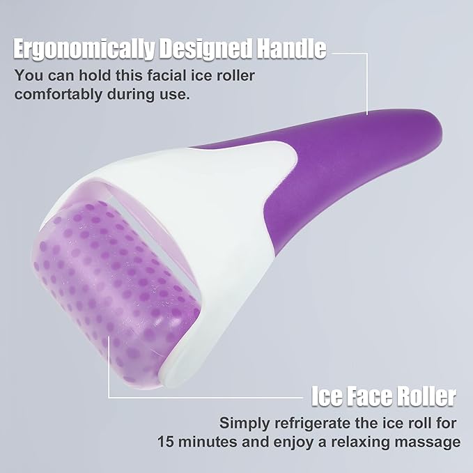 VOCOSTE 2pcs Ice Roller for Face Ice Face Roller Massager Facial Roller Skin Care Tool for Face Eye Swelling Reduction Pink Purple - NewNest Australia