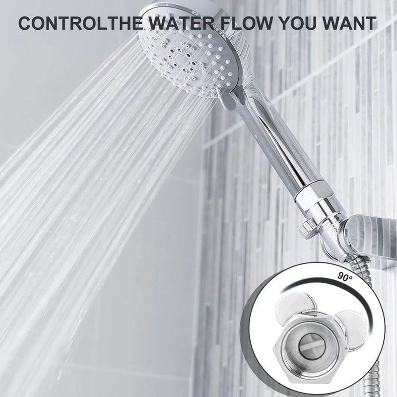 Brass Shower Flow Control Valve: Shower Head Shut Off Valve(Female and Male), MAYYAYA Water Flow Control Valves, for Handheld Shower Head or Bidet Sprayer- Handle Lever (Chrome) Chrome