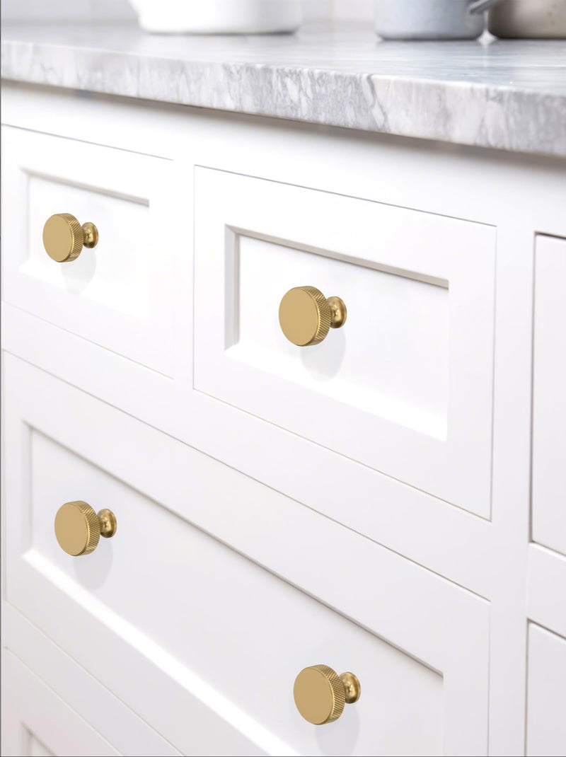 10 Pack Champagne Bronze Kitchen Cabinet Knobs 1-1/5 Inch(30mm) Cabinet Pulls Drawer Knobs Cabinet Hardware Knobs for Drawers Single Hole